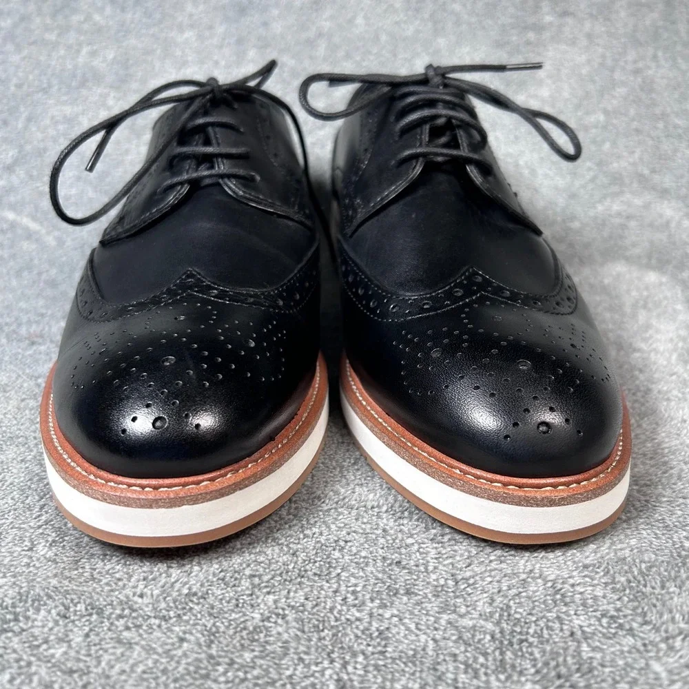 Jos A Bank Wingtip Derby Oxford Dress Shoes Mens Black Leather 9.5 42T4 01 - New